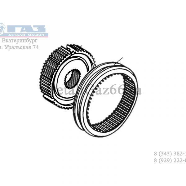 Муфта со ступ. КПП 5-ст. Волга, ГАЗель (3,4 пер.) в сб. н/о (ООО "НИЖЕГОРОДСКИЕ МОТОРЫ"  Оригинал) /31029-1701116-10/