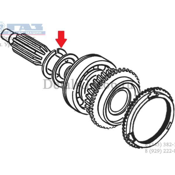 Кольцо стопорное подшипника вала первич. КПП Волга, ГАЗель (А35) (ООО "НИЖЕГОРОДСКИЕ МОТОРЫ") /4598360-27/