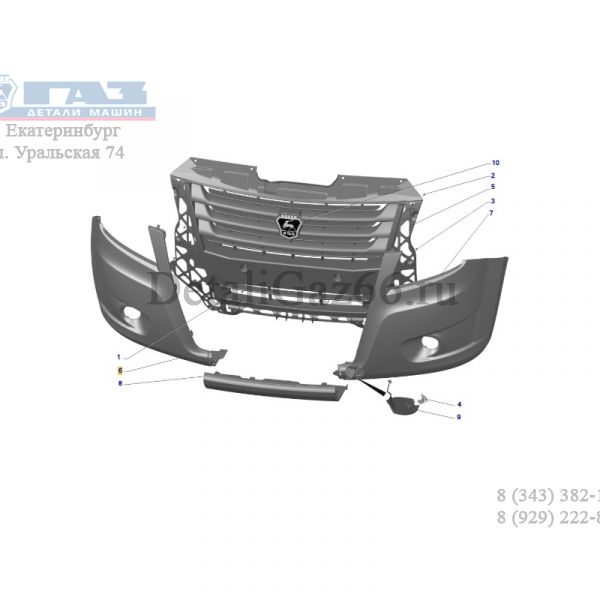 Боковина переднего бампера ГАЗель NEXT под п/ф прав. (ООО "Пластимат"  ГАЗ Оригинал) /А21R23-2803018-10/