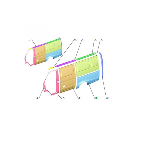 Панель боковины ГАЗель-2705 зад. лев. ниж. (ПАО "ГАЗ" Оригинал) /2705-5401361/