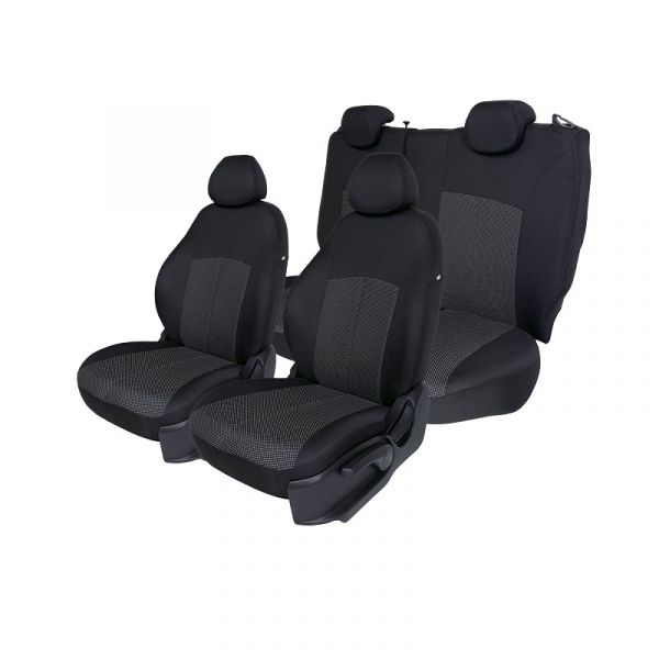 Чехлы ГАЗель 3302 (3-мест) жаккард боковая поддержка черные (Ростов) /ГЖЧД/
