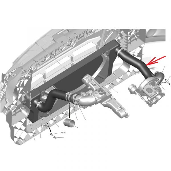 Шланг охлад. наддув. воздуха дв. Cummins ISF 2.8L ГАЗель NEXT (силикон) (правый) (ДАРВИН ПЛЮС, г. Москва  ГАЗ) /А22R22-1172113/