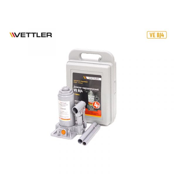 Домкрат бутылочный 4 т в кейсе (Vettler) /VE BJ4/