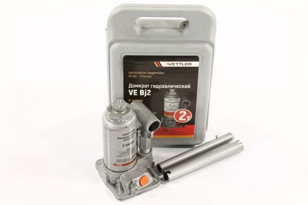 Домкрат бутылочный 2 т в кейсе (Vettler) /VE BJ2/