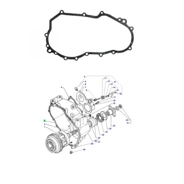 Прокладка картера разд. коробки ГАЗель 4WD, Соболь 4WD (ООО"ВАТИ-АВТО" ГАЗ Оригинал) /33027-1802017/