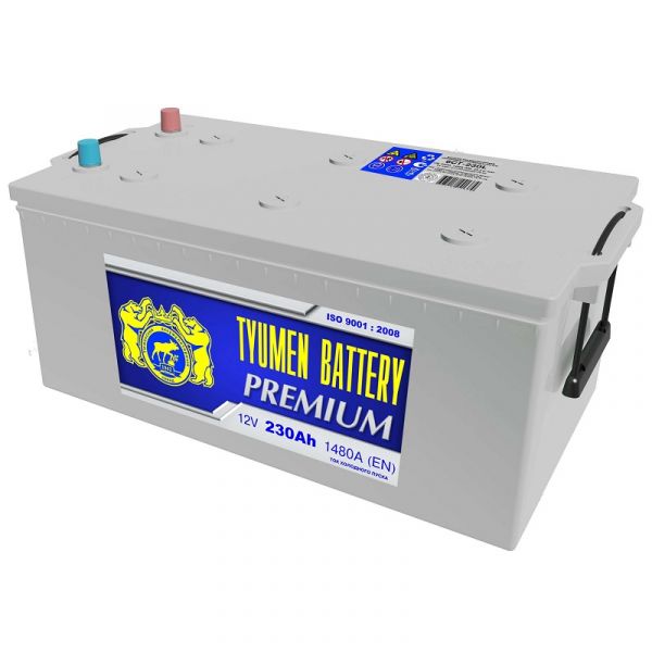 АКБ Тюмень Premium 230 А/ч, 1450A, о/п, 12 В конус (518х278х242) /Кат.№ 6СТ230АЗ/
