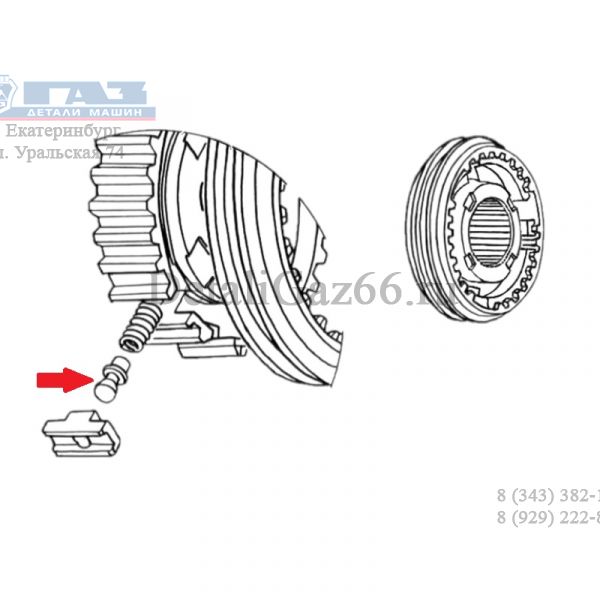 Фиксатор синхронизатора ГАЗ-3309, Валдай (ООО "НИЖЕГОРОДСКИЕ МОТОРЫ") /3309-1701199/
