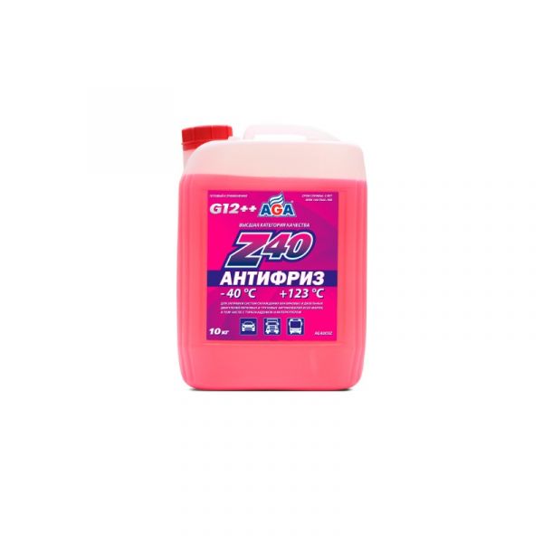 Антифриз "AGA" Z40 G12++ -40 С красный 10 кг /aga003z/