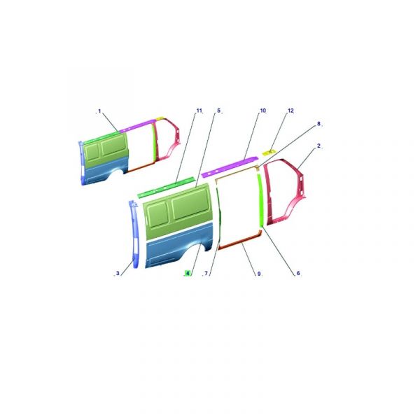 Панель боковины ГАЗель-2705 зад. прав. ниж. (ПАО "ГАЗ" Оригинал) /2705-5401360/