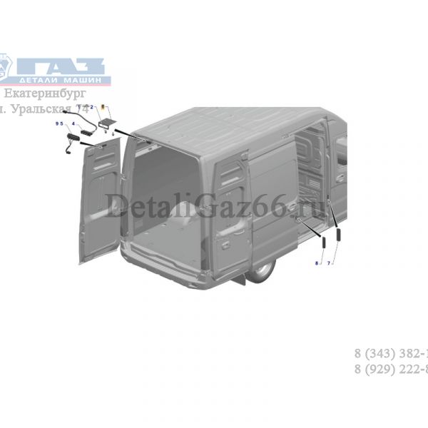 Кронштейн крепл. контакных групп ГАЗель NEXT 3123 задн.двери (ПАО "ГАЗ" Оригинал) /А31R23-3723124/