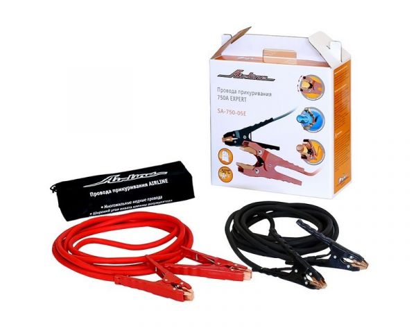 Провода пусковые 750A (силиконовые в сумке) (5 м) (AIRLINE) /SA-750-05E/