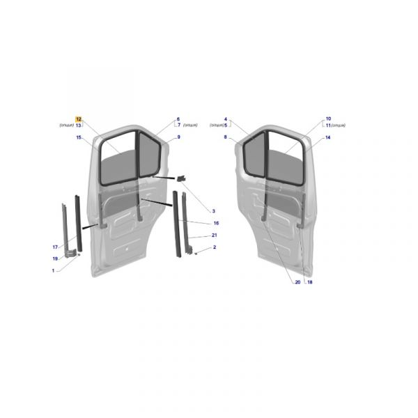 Стекло ГАЗель NEXT перед. двери лев. (АО "БСЗ"  ГАЗ Оригинал) /А21R23-6103215-01/