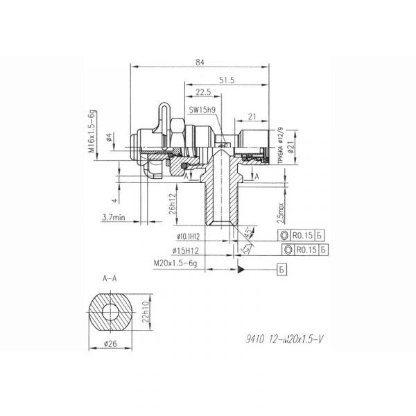 Тройник тормозной системы зад. Валдай (ООО Камоцци Пневматика, г. Москва) /941012-М20Х1.5-V/