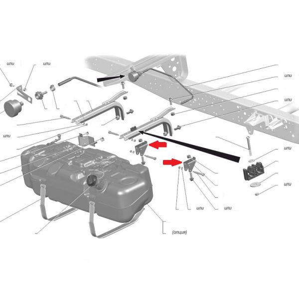 Кронштейн крепл. бака топливного (пласт.) ГАЗель NEXT (малый) (ПАО "ГАЗ") /А21R22-1101105/