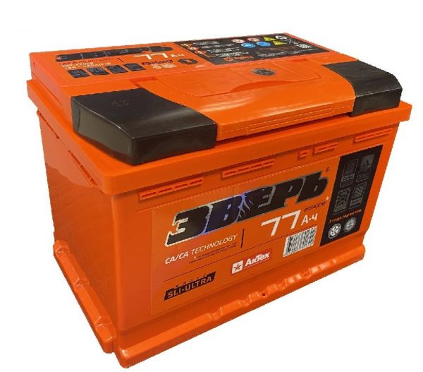 АКБ ЗВЕРЬ 77 А/ч, 800A, о/п, 12 В (278 х175 х190) /ЗВ77ЗR/