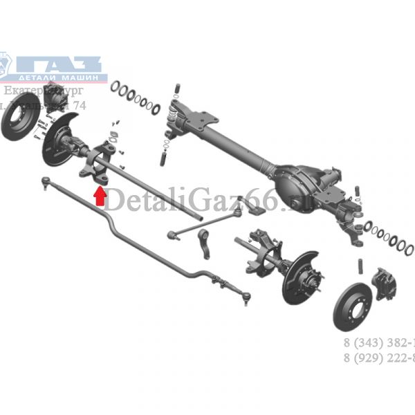 Кулак поворотный Соболь 4WD со втулками прав. без АБС (ПАО "ГАЗ" Оригинал) /23107-2304044/