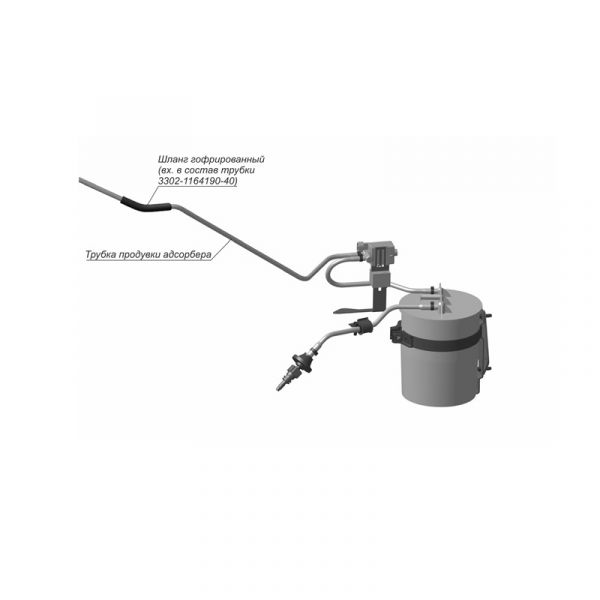 Трубка паропровода адсорбера ГАЗель,Соболь (от коллектора к клапану) (СУМИРИКО АУТОМОТИВ ХОУЗ РУС) /3302-1164190-40/