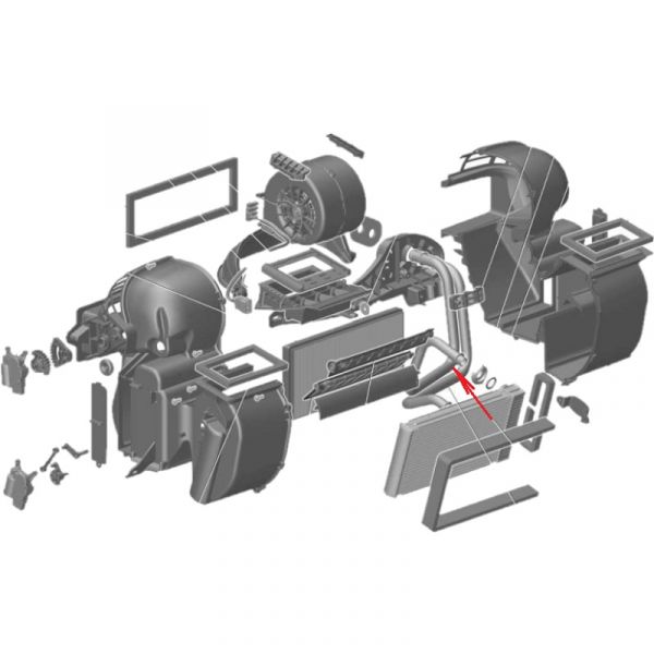 Трубка отопителя ГАЗель,Соболь отвод. (новая панель 2018г.) (ОАО "РИКОР ЭЛЕКТРОНИКС"_г.Арзамас) /3221-8101022/