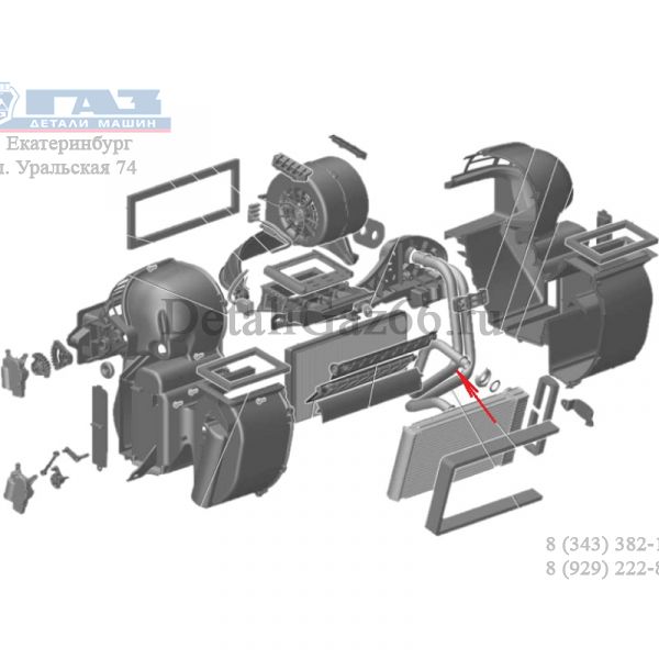 Трубка отопителя ГАЗель,Соболь отвод. (новая панель 2018г.) (ОАО "РИКОР ЭЛЕКТРОНИКС"_г.Арзамас) /3221-8101022/
