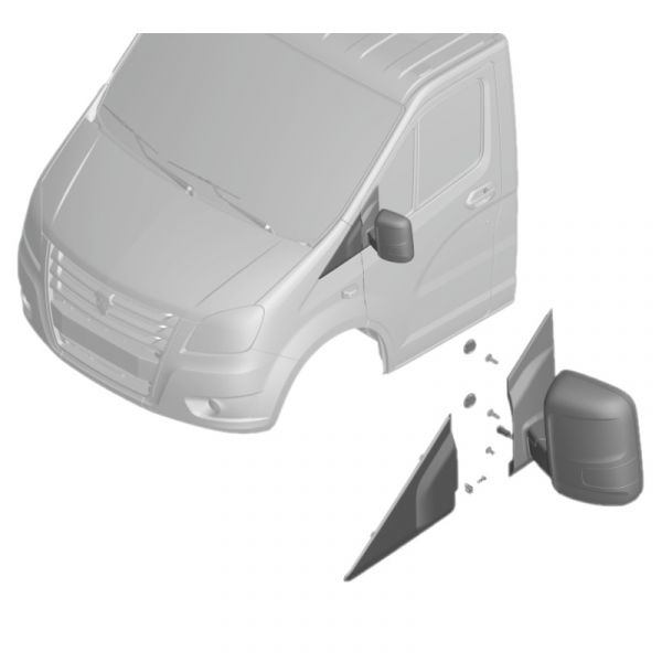 Зеркало ГАЗель NEXT наруж. с эл.прив., с обогр. (левое) (ООО ЦТР "Тимер" ГАЗ Оригинал) /А21R23.8201021-30/