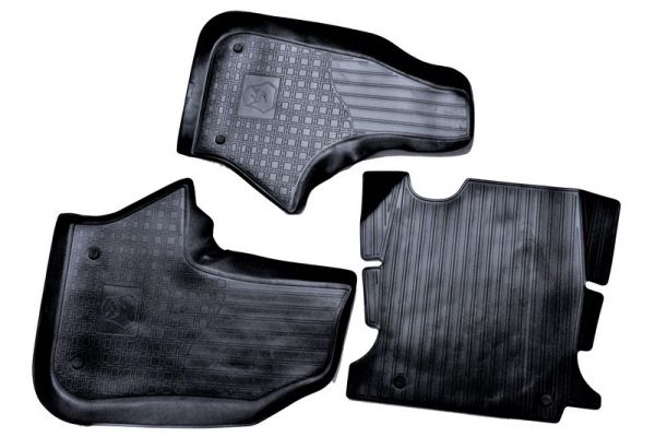 Коврики салона ГАЗель NEXT дистан. КПП передние (к-т 2шт+ перемычка) (ООО "НОР-ПЛАСТ"  Оригинал) /ДМ01.104/