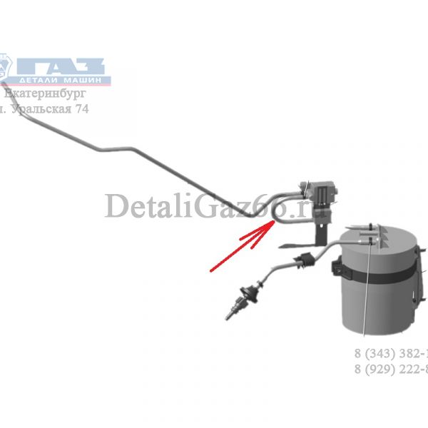 Трубка паропровода адсорбера ГАЗель, Соболь (от клапана до абсорбера) (ТИССАН ООО) /3302-1164194-10/