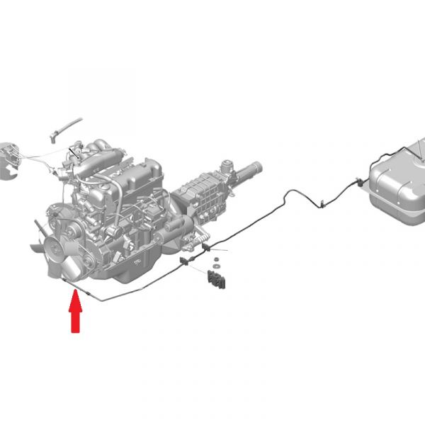 Трубка паропровода адсорбера ГАЗель, Соболь (от бака передняя) (ТИССАН ООО  ГАЗ) /3302-1164198/