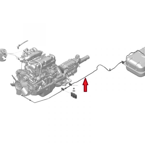Трубка паропровода адсорбера ГАЗель, Соболь (от бака средняя) (ТИССАН ООО  ГАЗ) /3302-1164189-40/