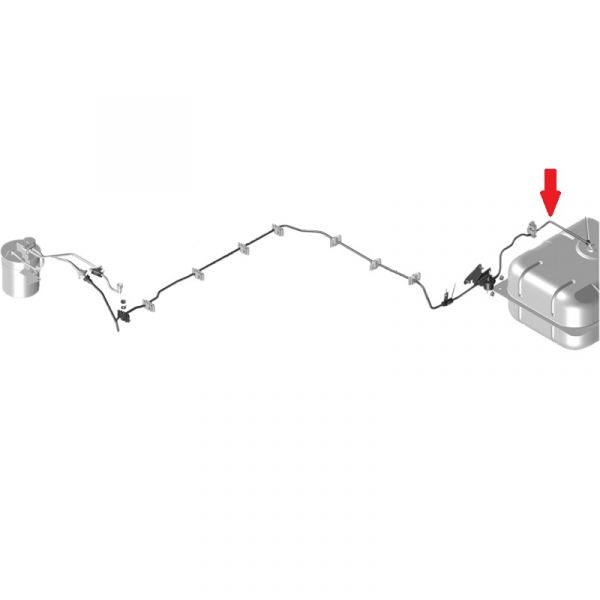Трубка паропровода адсорбера ГАЗель, Соболь (от бака задняя) (ТИССАН ООО  ГАЗ) /3302-1164152-20/