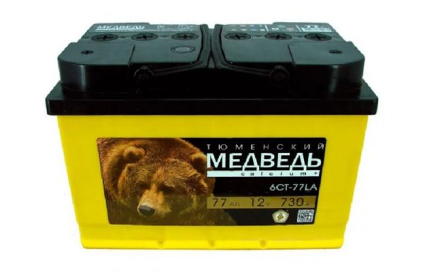 АКБ Тюменский медведь Silver 77 А/ч, 730A, о/п, 12 В /278*175*190/