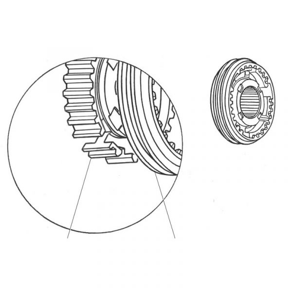 Муфта КПП ГАЗ-3309, Валдай дв. Cummins (2-3 передачи) со ступицей голая (ООО "НИЖЕГОРОДСКИЕ МОТОРЫ"  ГАЗ) /33104-1701124/