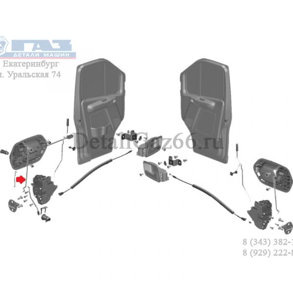 Тяга наружной ручки ГАЗель NEXT лев. (ПАО "ГАЗ" Оригинал) /А21R23-6105249/