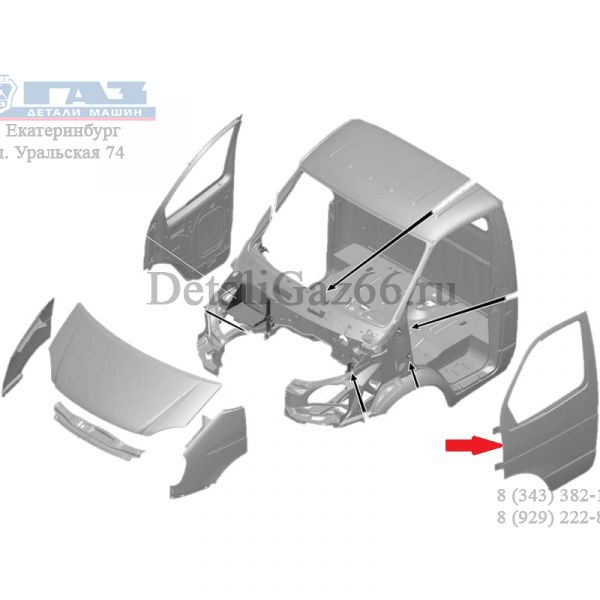 Дверь ГАЗель перед. лев. (бизнес) (ООО "Автомобильный завод "ГАЗ") /3302-6100015-30/