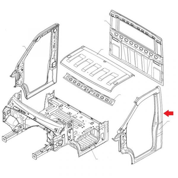 Панель боковины ГАЗель NEXT лев. (ООО "Автомобильный завод "ГАЗ") /А21R23-5401011/