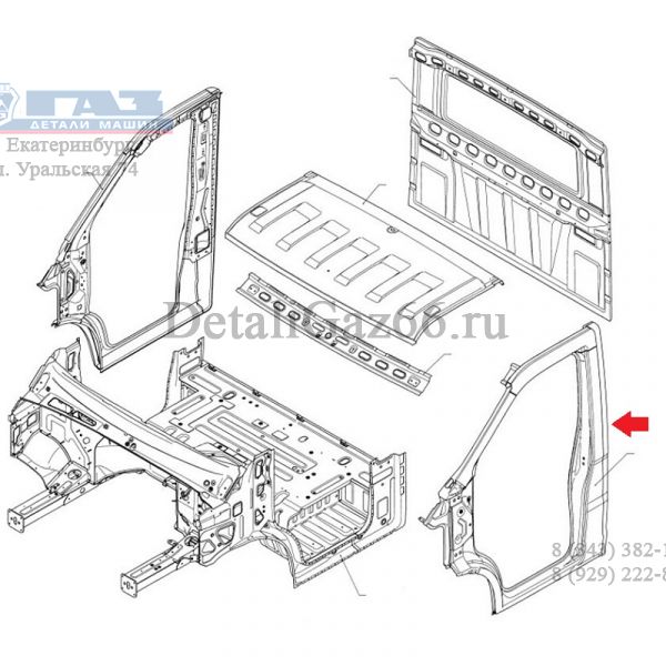 Панель боковины ГАЗель NEXT лев. (ООО "Автомобильный завод "ГАЗ") /А21R23-5401011/