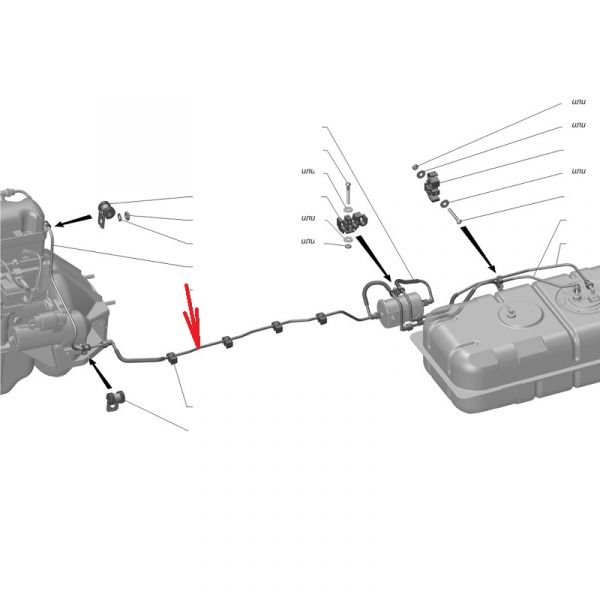 Трубка топливная подачи от фильтра к ДВС ГАЗель NEXT дв. УМЗ-A274 (СУМИРИКО АУТОМОТИВ ХОУЗ РУС) /А21R23.1104085-10/