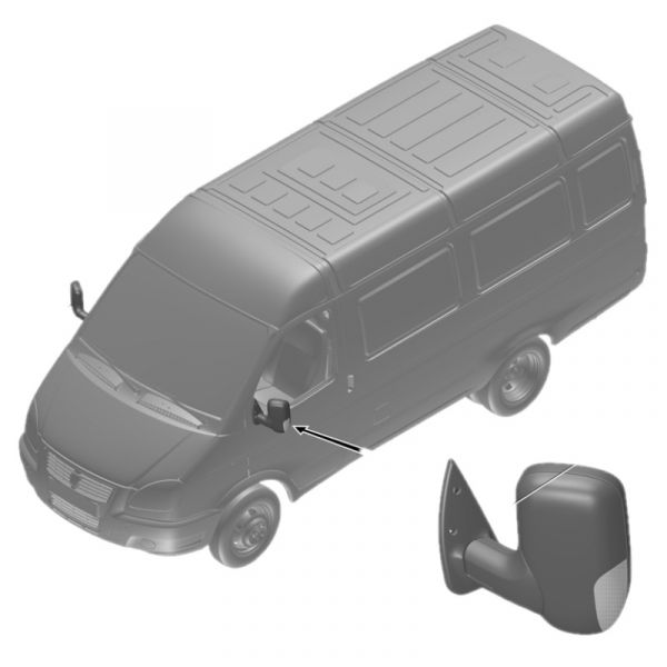 Зеркало ГАЗель наружное левое с эл.прив. с обогревом с повторит. (ООО "ЗАВОД АВТОКОМПОНЕНТ" г.Н.Новгород ) /46.8201021-20/
