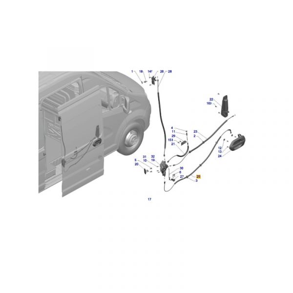 Тяга наружной ручки ГАЗель NEXT сдвижной двери (ООО "Кикерт Рус"  ГАЗ Оригинал) /А31R23.6425248/