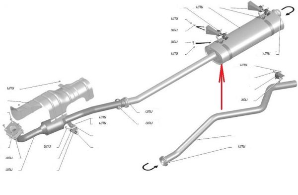 Глушитель ГАЗель бизнес дв. УМЗ-А275 Evotech ЕВРО-4 (удл.) (ООО "Бозал-Автомотив") /330202-1201008-50/