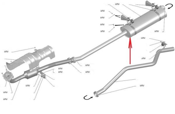 Глушитель ГАЗель бизнес дв. УМЗ-А275 Evotech ЕВРО-4 (удл.) (ООО "Бозал-Автомотив") /А21R33-1201008-10/