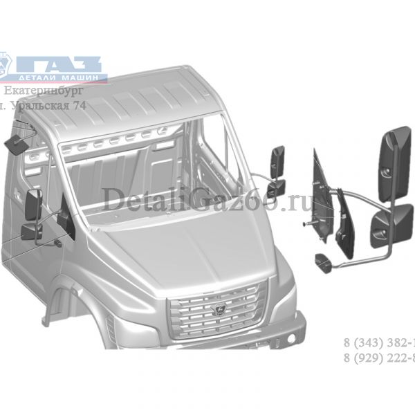 Зеркало ГАЗон NEXT наружное левое в сб. удл. база с обогревом (ЦТР "Тимер"  ГАЗ) /С41R11.8201021-30/