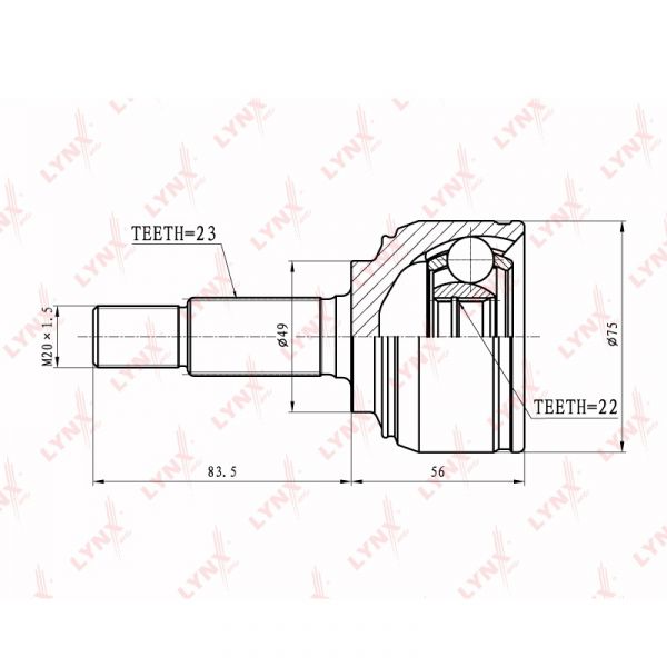 ШРУС ВАЗ-Largus наружный (LYNXauto) /CO-5767/