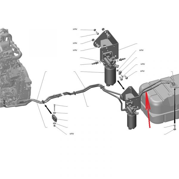 Трубка топливная подачи от бака ГАЗон NEXT дв. ЯМЗ-534 (АО СУМИРИКО АУТОМОТИВ ХОУЗ) /С41R13.1104080/