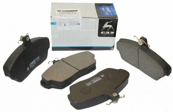 Колодки торм. перед. ГАЗель,Волга (к-т 4 шт) (АО "ТИИР" ГАЗ Оригинал) /2217-3501800-02/