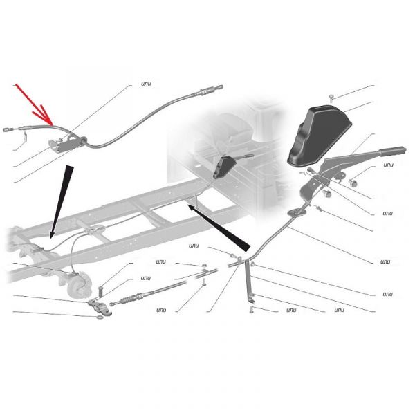 Трос руч.тормоза Газель NEXT (диск.тормоза) зад. (АО "АвтоКом" ГАЗ Оригинал) /С41R92-3508180-01/