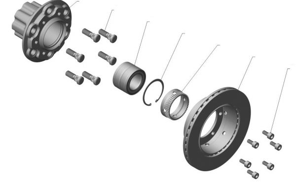 Ступица зад. ГАЗель NEXT (4.6 т.) в сб. (тормозной диск и подшипник) (ПАО "ГАЗ") /С41R92-3104006-01/