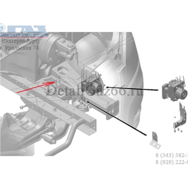 Трубка тормозная ГАЗель NEXT (перед.) от гидроагр. АБС к шлангу перед. лев. контура (НПО "Автопромагрегат"_г. Нижний_Новгород  ГАЗ Оригинал) /А63R42-3506038/