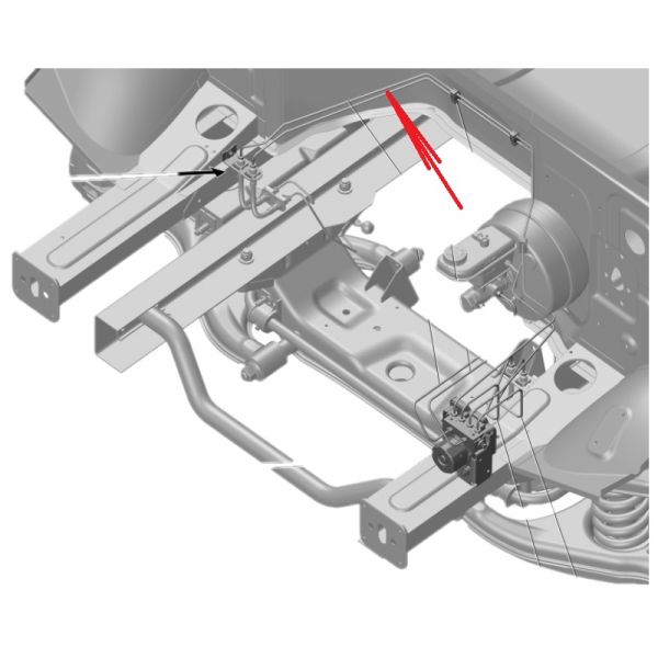 Трубка тормозная ГАЗель NEXT (передняя) от контура вторичной ГТЦ к гидроагрегату АБС (НПО "Автопромагрегат"_г. Нижний_Новгород) /A63R42-3506023/