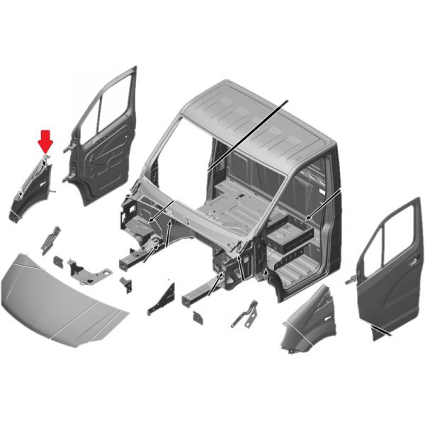 Крыло ГАЗель NEXT правое с доп.точкой крепления (ООО "Автомобильный завод "ГАЗ") /А21R23-8403012/