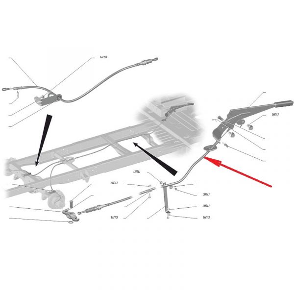 Трос руч.тормоза ГАЗель NEXT (ЦМФ 4.6 т.) центр. (АО "АвтоКом") /С45R02-3508068/